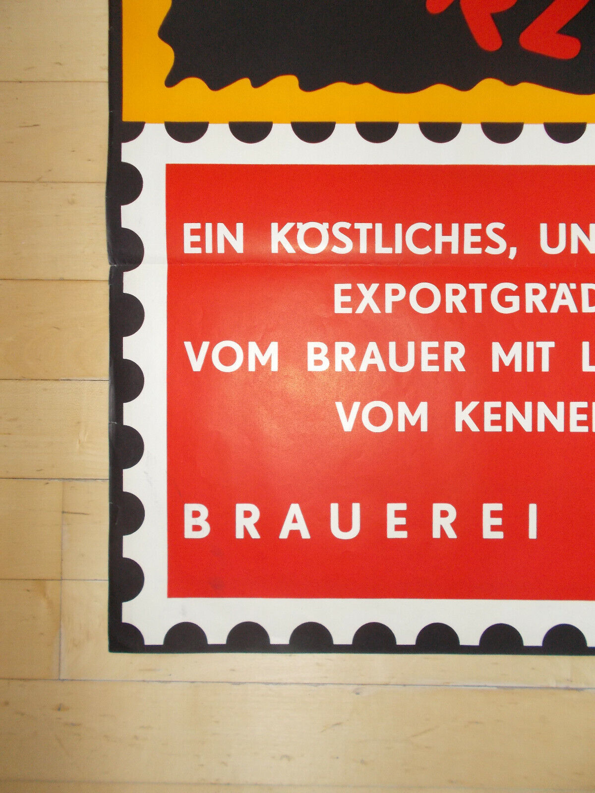 SCHWARZER KAISER Beer, Vienna, Austria 1950s Advertising Poster Brauerei Liesing 32 x 46 inch