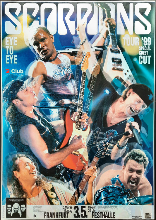 SCORPIONS 1999 Concert Poster Frankfurt Germany 1st print SUBWAY POSTER!