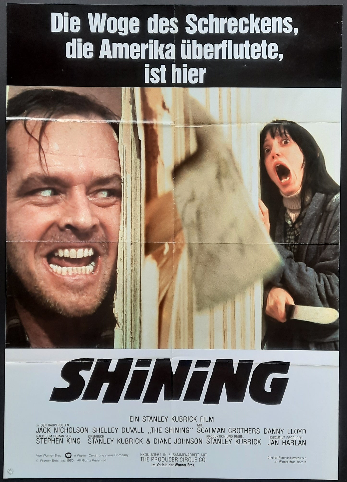 SHINING 1980 Stanley Kubrick Jack Nicholson German 1-Sheet-Movie-Poster 23 x 33