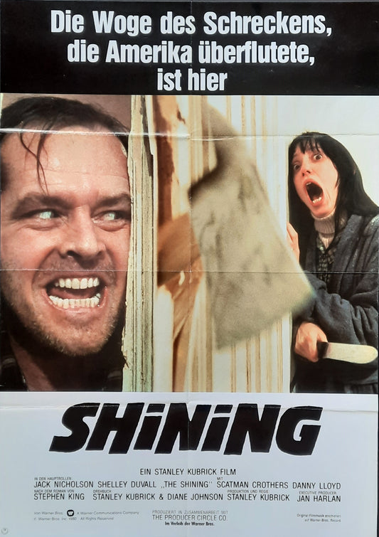 SHINING 1980 Stanley Kubrick Jack Nicholson German 1-Sheet-Movie-Poster 23 x 33