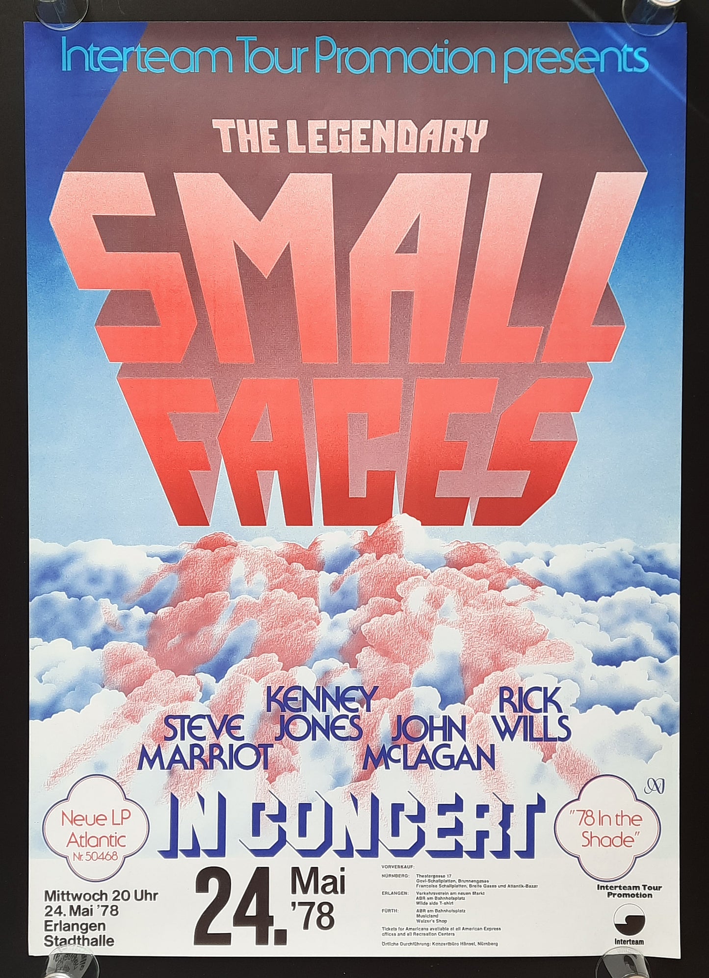 SMALL FACES 1978 Concert Poster May 24th Erlangen Germany 1st Print