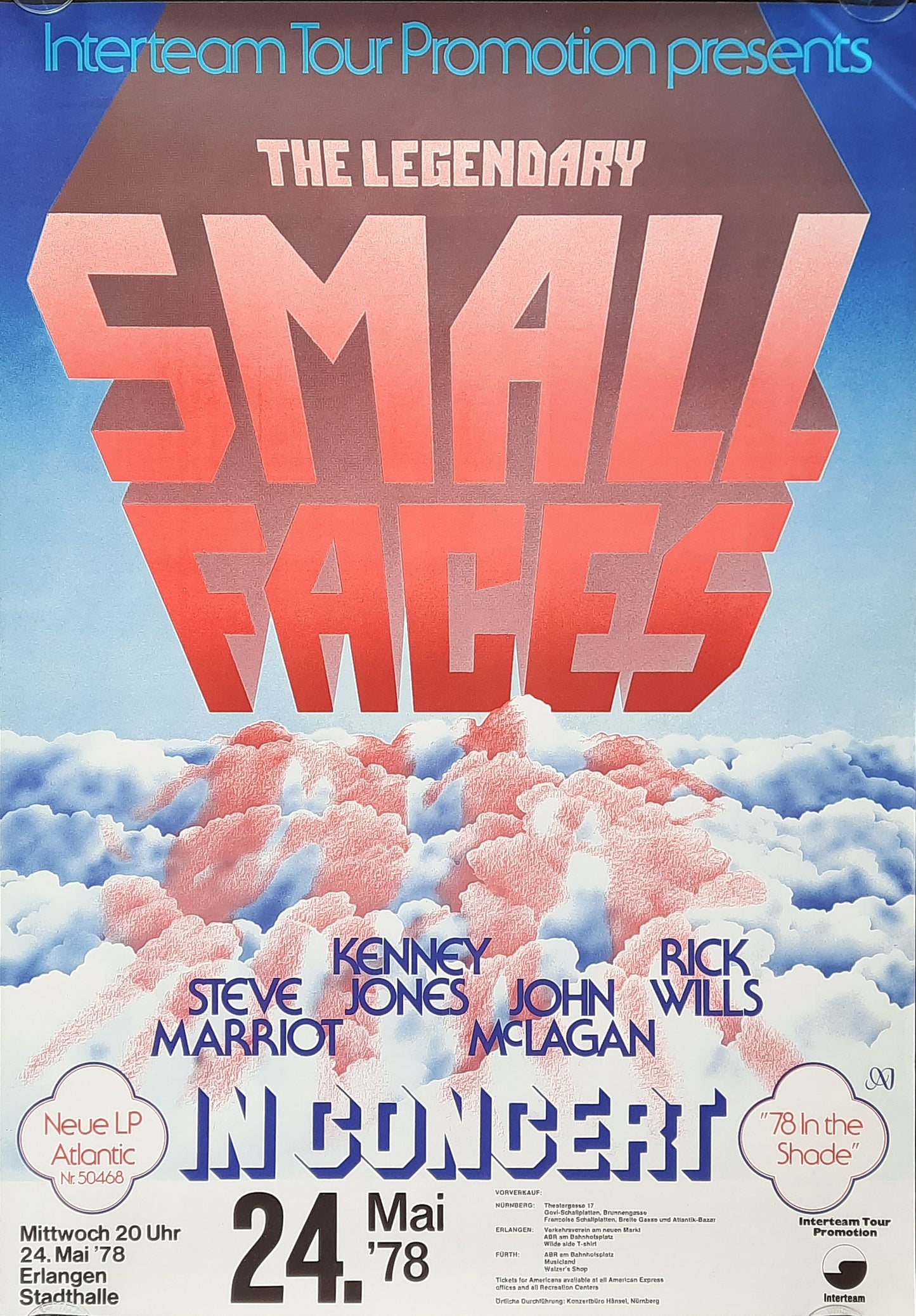 SMALL FACES 1978 Concert Poster May 24th Erlangen Germany 1st Print