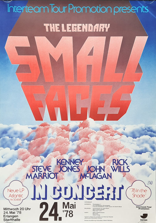 SMALL FACES 1978 Concert Poster May 24th Erlangen Germany 1st Print