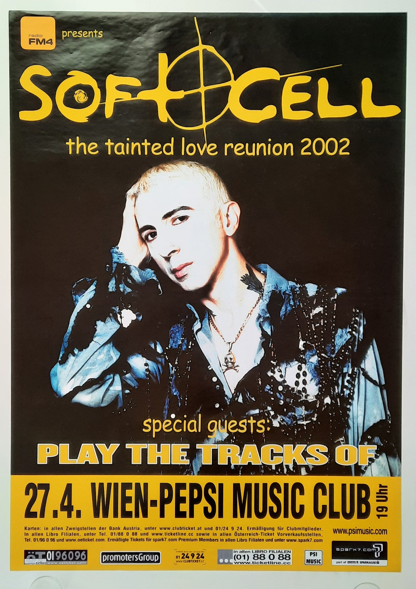 SOFT CELL 2002 Concert Poster Apr 27th Vienna Austria 1st print