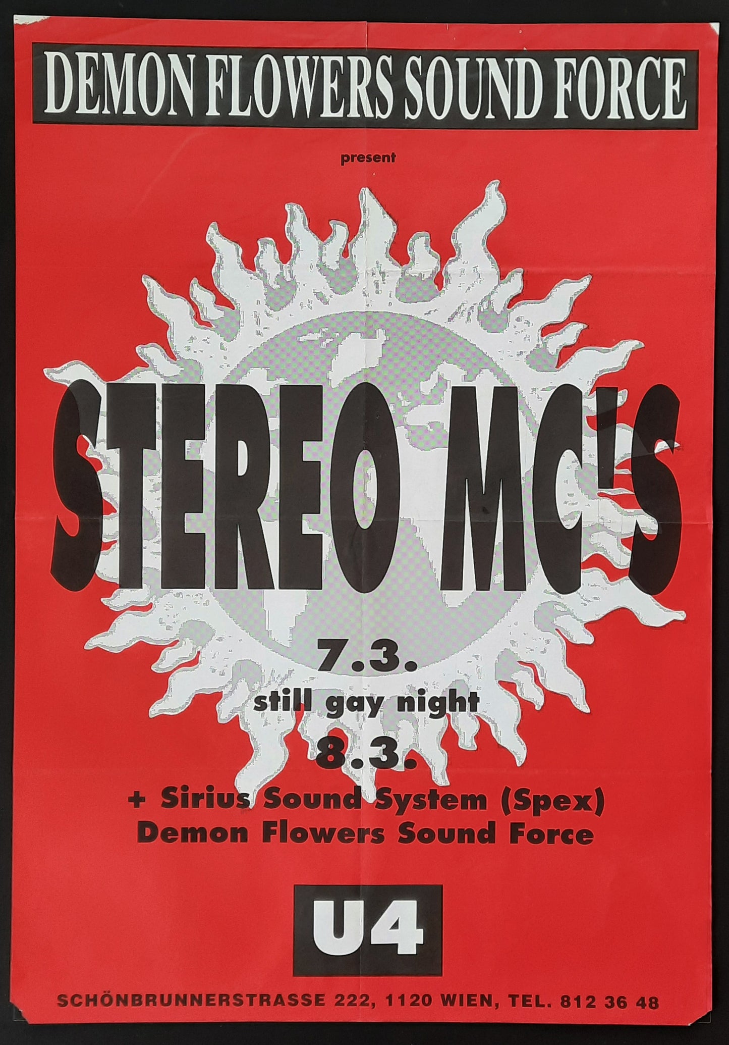 STEREO MC's 1990 Concert Poster Mar 3rd Vienna Austria 1st print