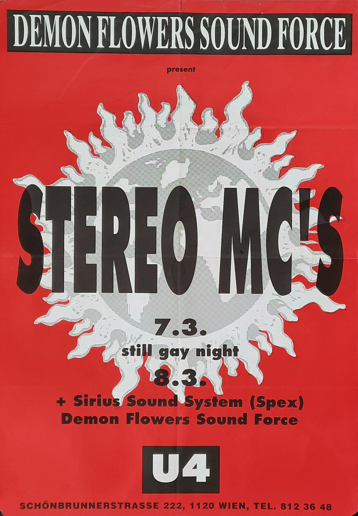 STEREO MC's 1990 Concert Poster Mar 3rd Vienna Austria 1st print