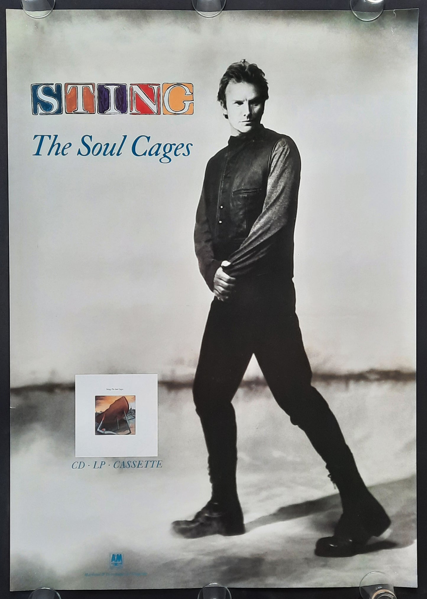 STING 1991 Promotion Poster Album "Soul Cages" 1st Print