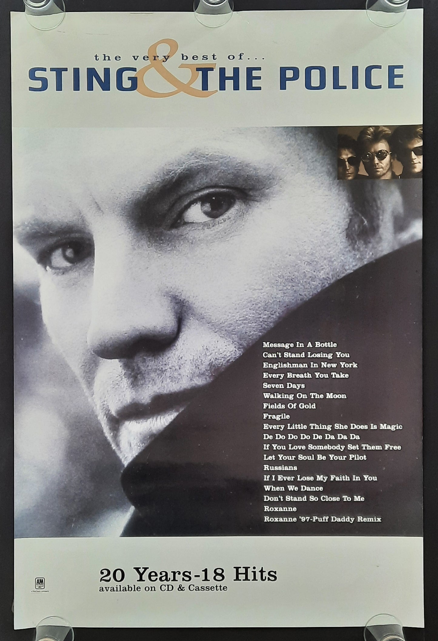 STING & POLICE 1997 Promotion Poster Album "The Very Best Of" 1st print