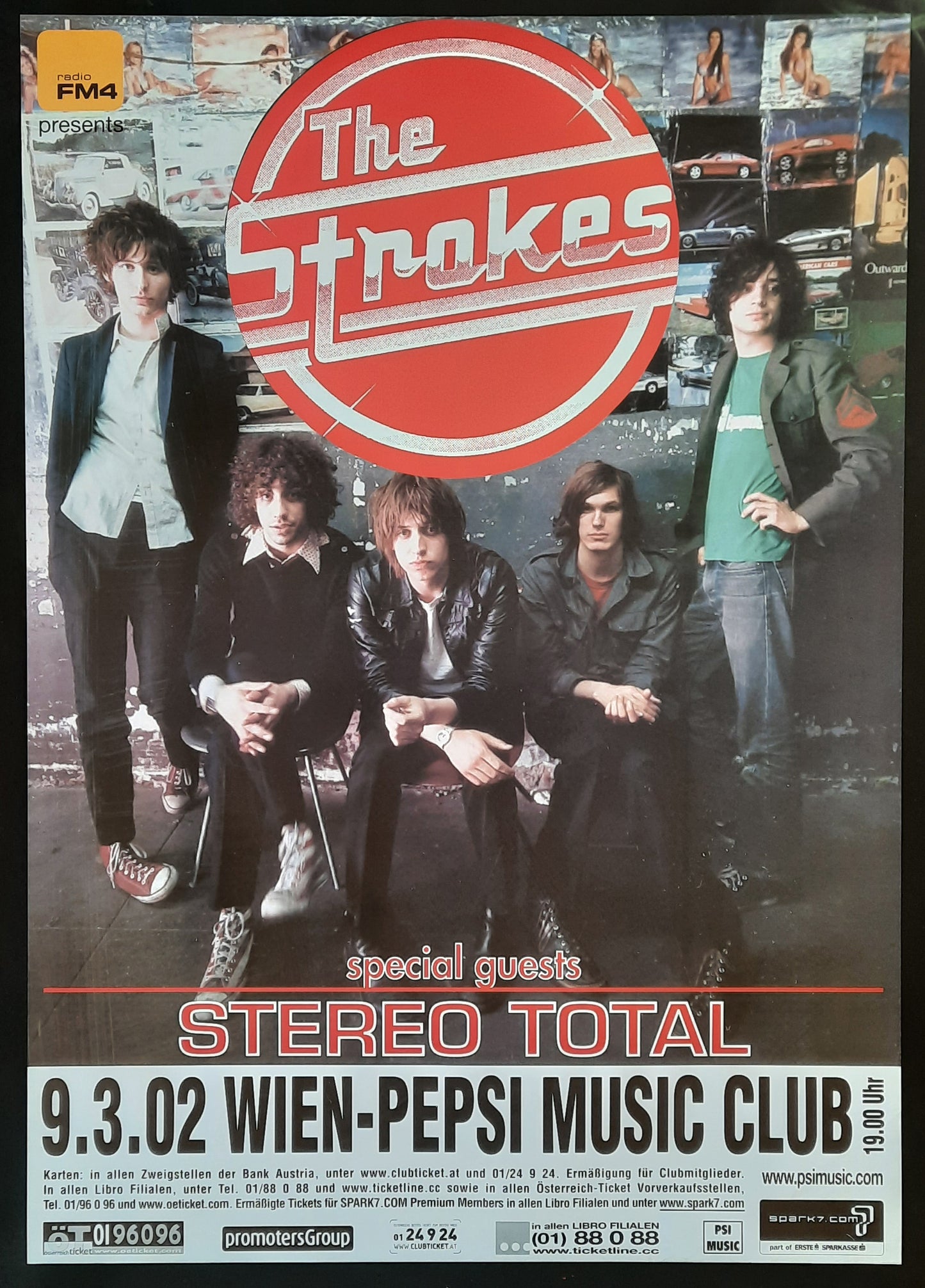 STROKES 2002 Concert Poster Mar 9th Vienna Austria 1st Print