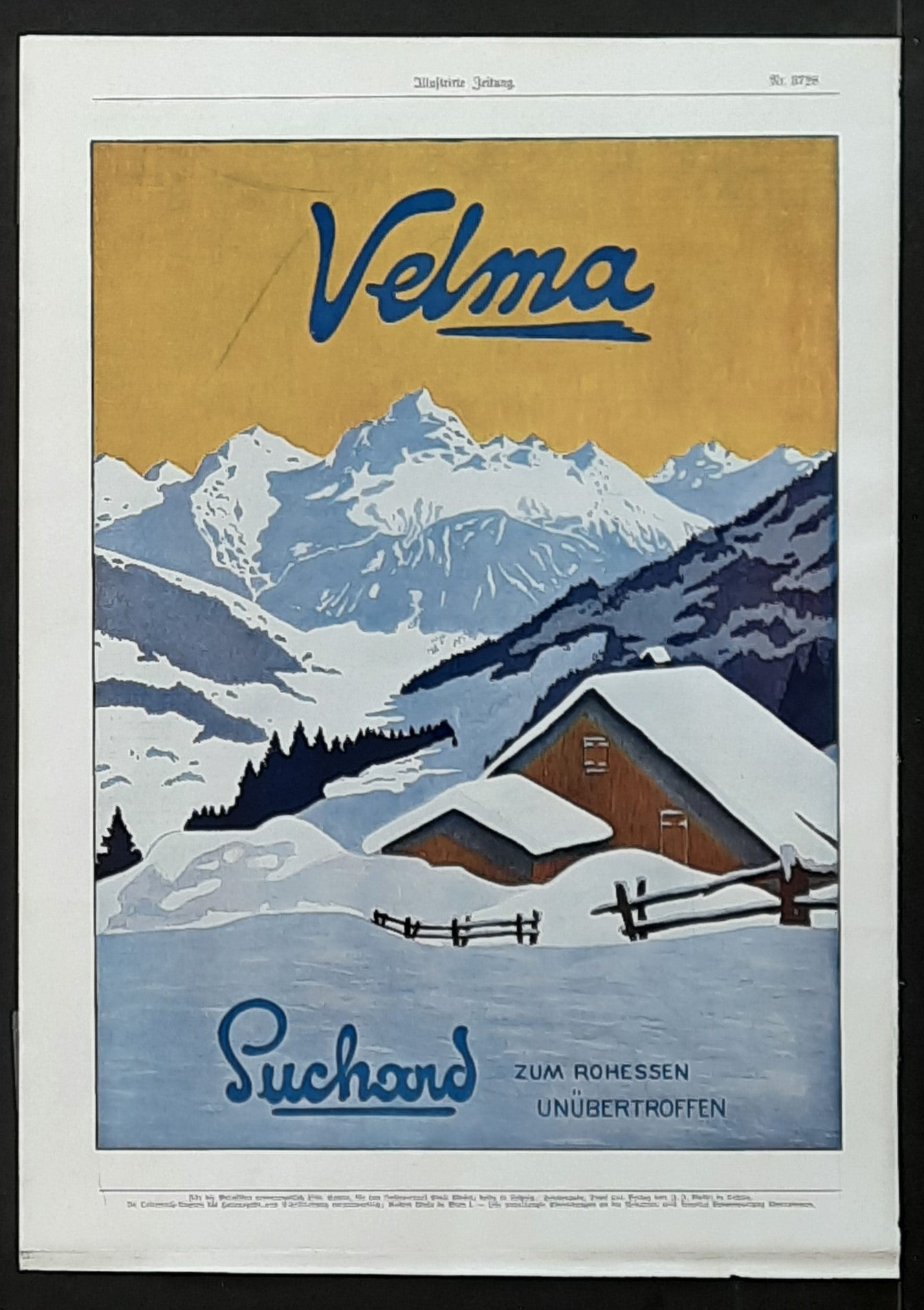 SUCHARD - VELMA 1915 German newspaper advertisement for chocolate 9.6 x 13.2 inch