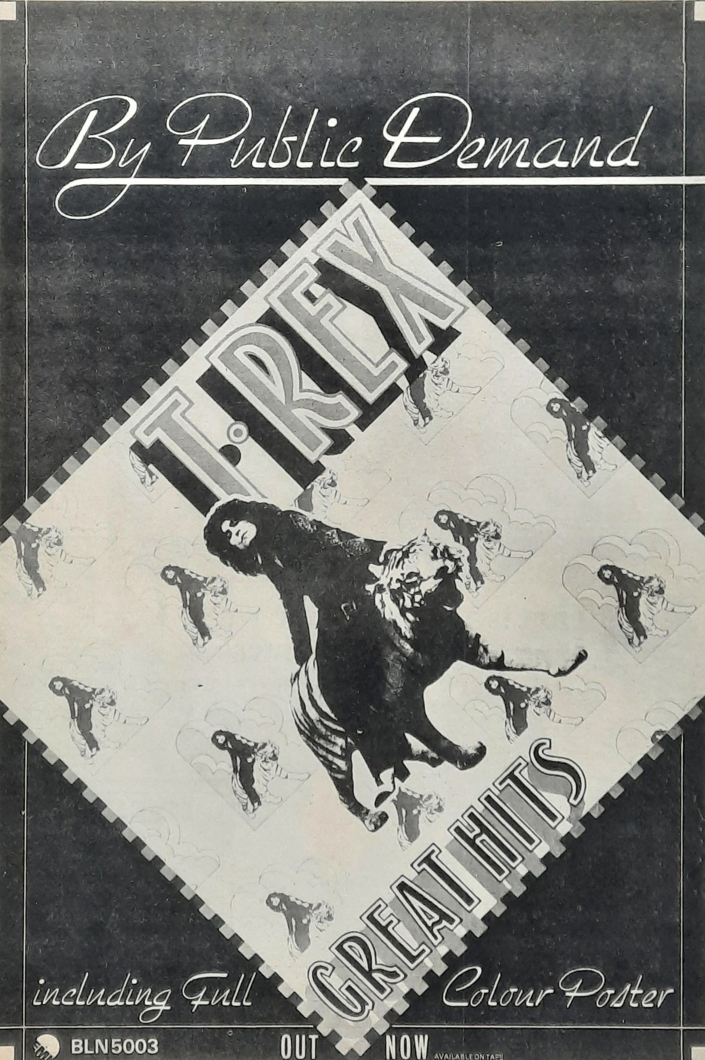 T. REX Original Poster/Press Ad - 1973 Album "Great Hits"