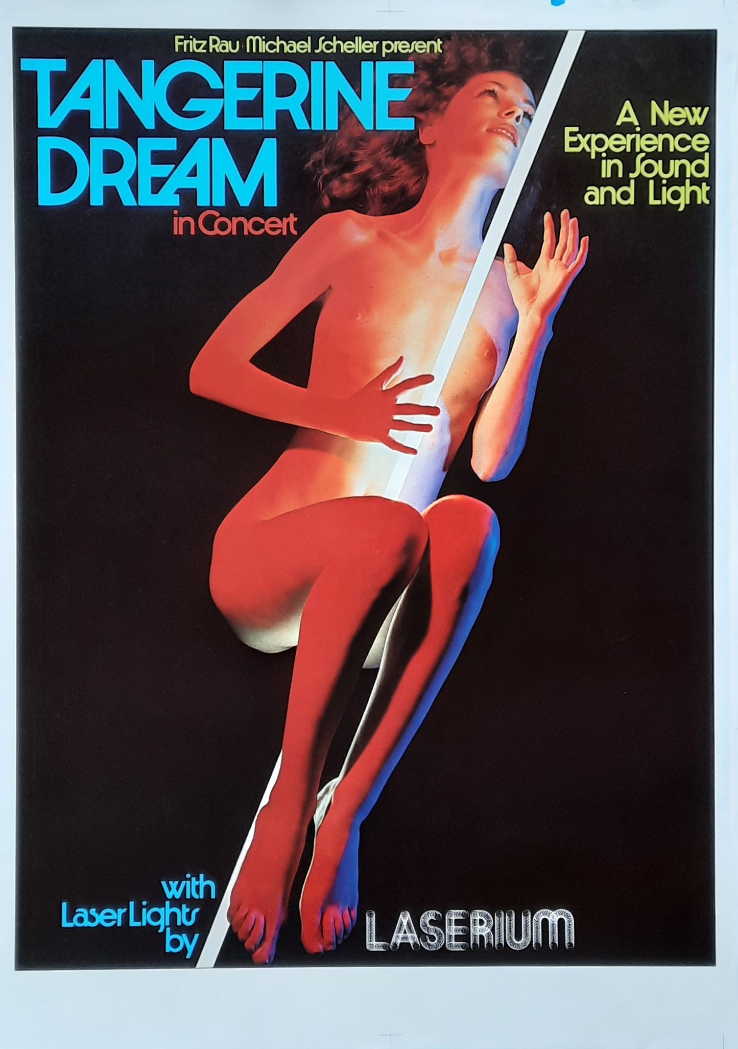 TANGERINE DREAM Original Concert Poster 1978 (blank) Germany by Kieser ROLLED