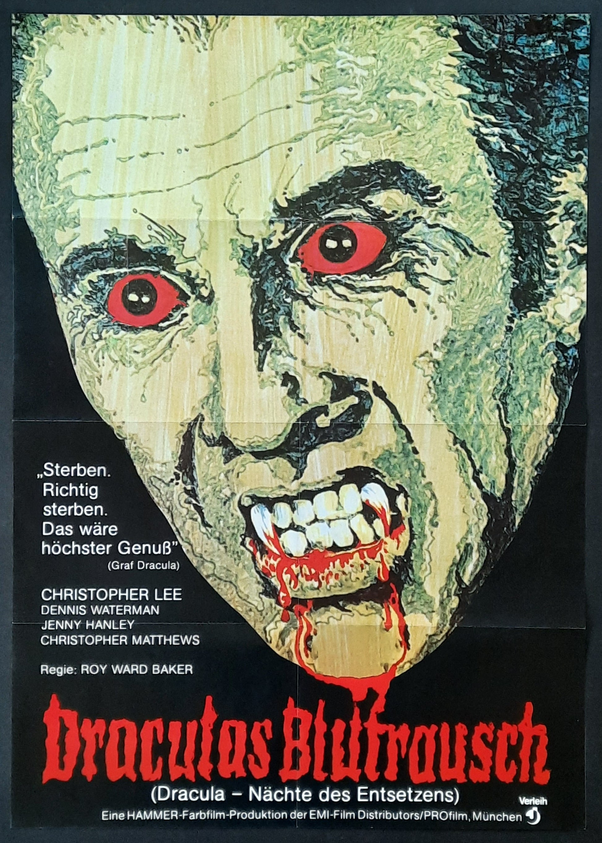 TASTE THE BLOOD OF DRACULA Original Movie Poster 1970 Christopher Lee Germany 1