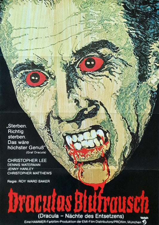 TASTE THE BLOOD OF DRACULA Original Movie Poster 1970 Christopher Lee Germany 1