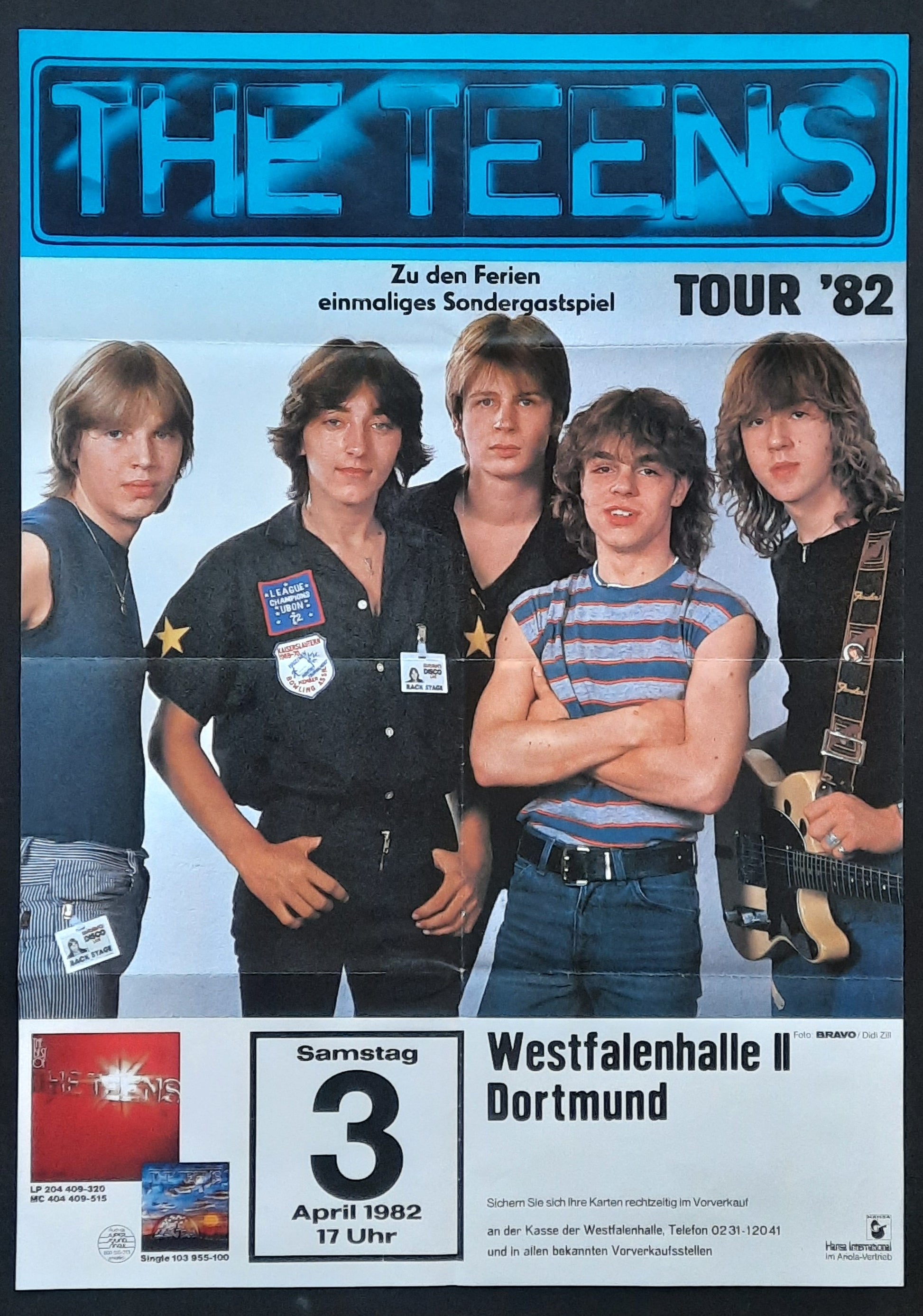 TEENS Original Concert Poster April 3, 1982 Dortmund Germany