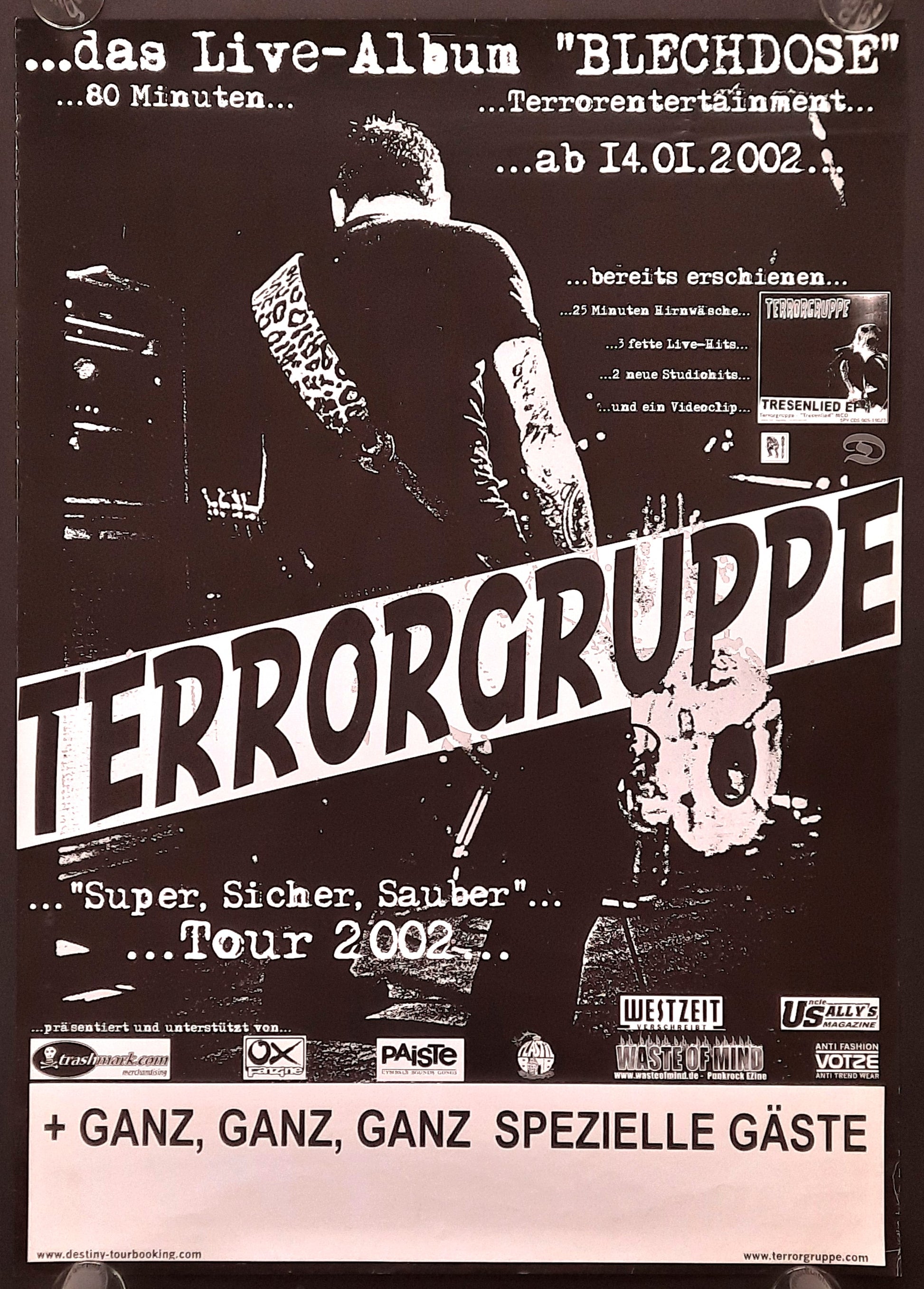 TERRORGRUPPE Original Concert Poster 2002 Germany