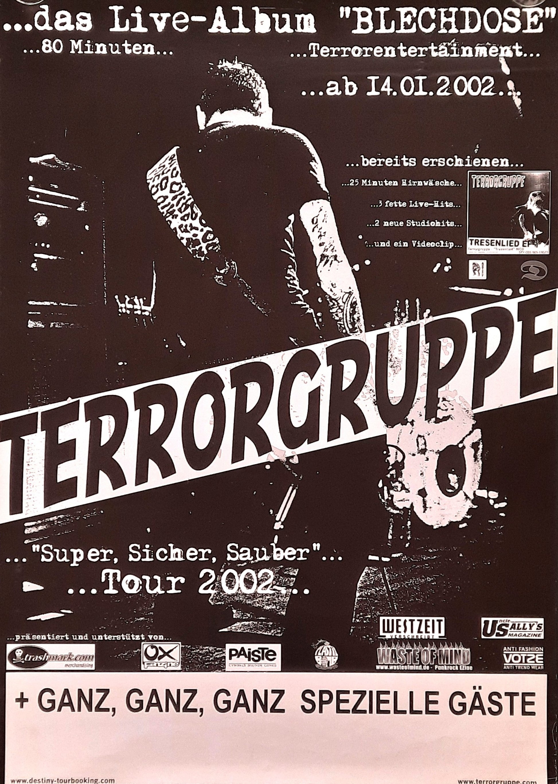 TERRORGRUPPE Original Concert Poster 2002 Germany