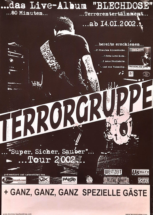TERRORGRUPPE Original Concert Poster 2002 Germany