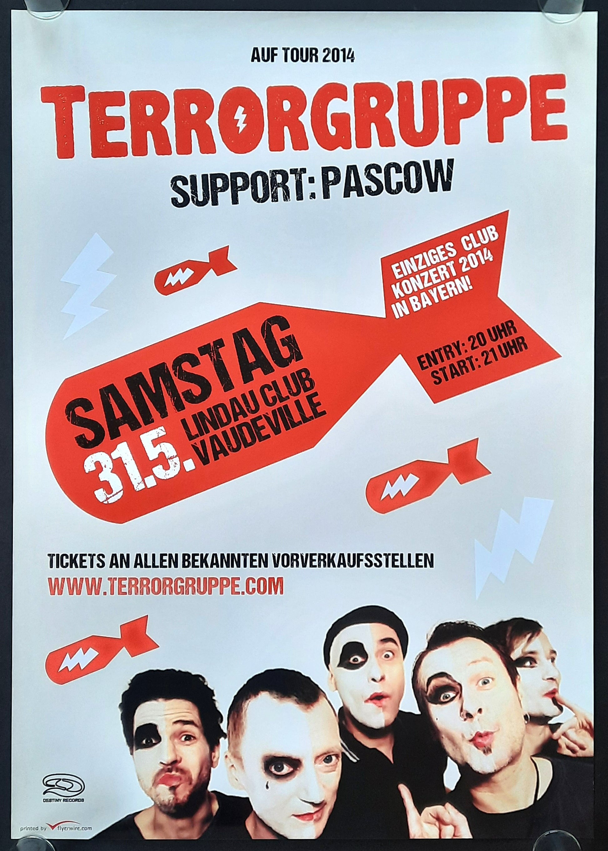 TERRORGRUPPE Original Concert Poster May 31, 2015 Lindau Germany