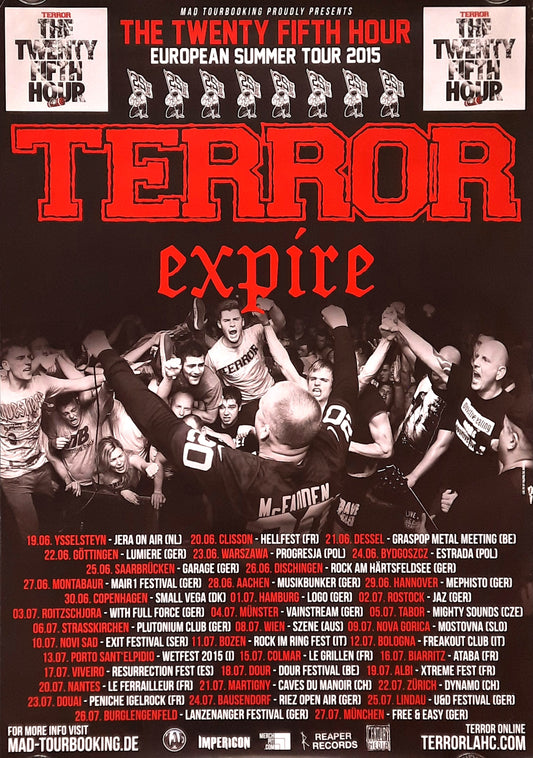 TERROR Original Concert Poster 2015 Europe Germany