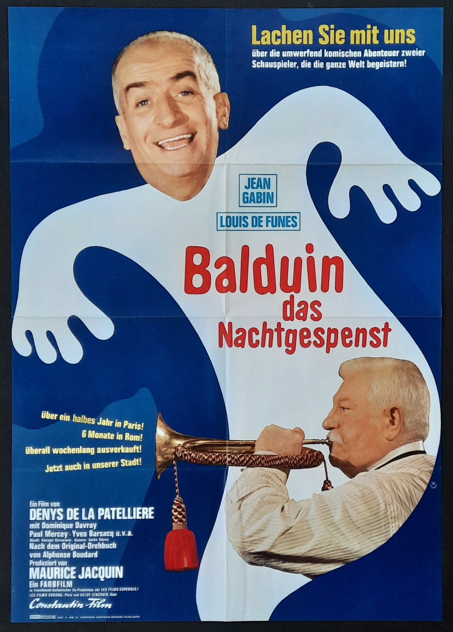 THE TATTOO Original Movie Poster 1968 Louis de Funes Jean Gabin German 1-Sheet