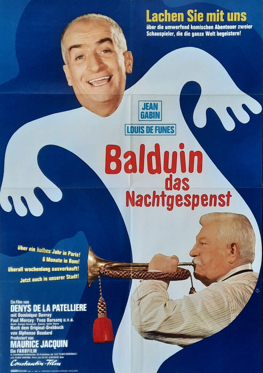 THE TATTOO Original Movie Poster 1968 Louis de Funes Jean Gabin German 1-Sheet