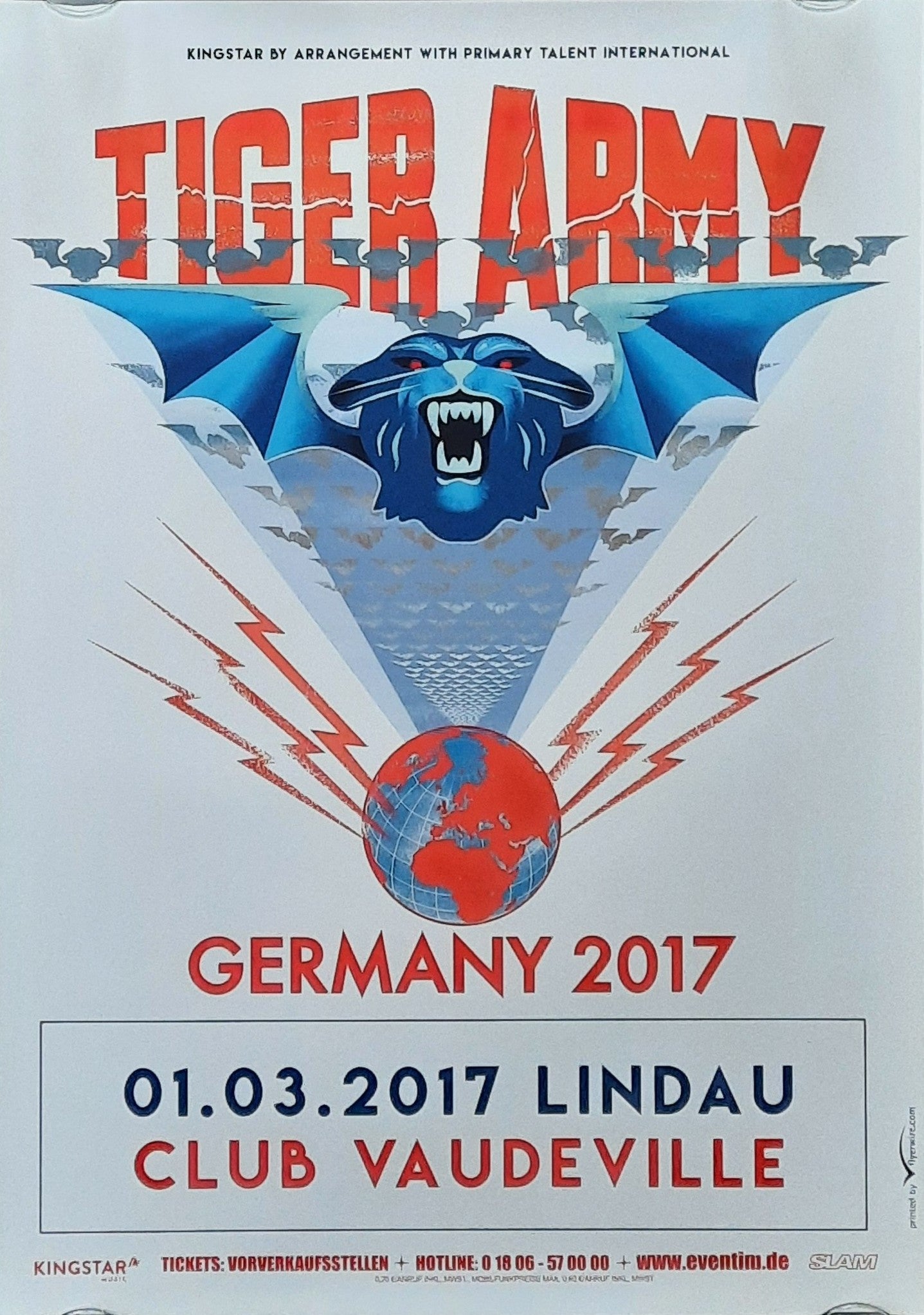 TIGER ARMY Origina Concert Poster March 1, 2017 Lindau Germany