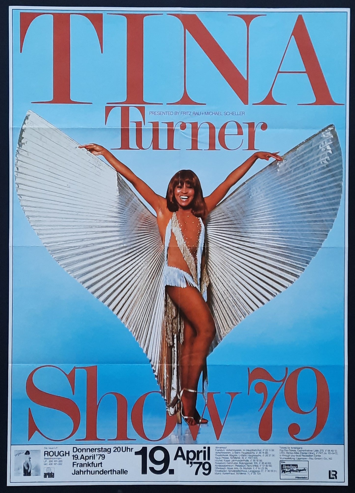 TINA TURNER Original Concert Poster April 19, 1979 Frankfurt Germany