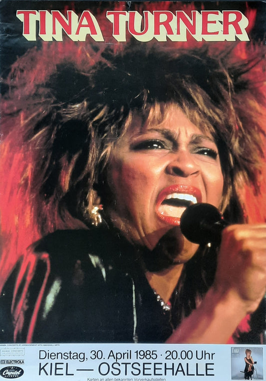 TINA TURNER Original Concert Poster April 30, 1985 Kiel Germany