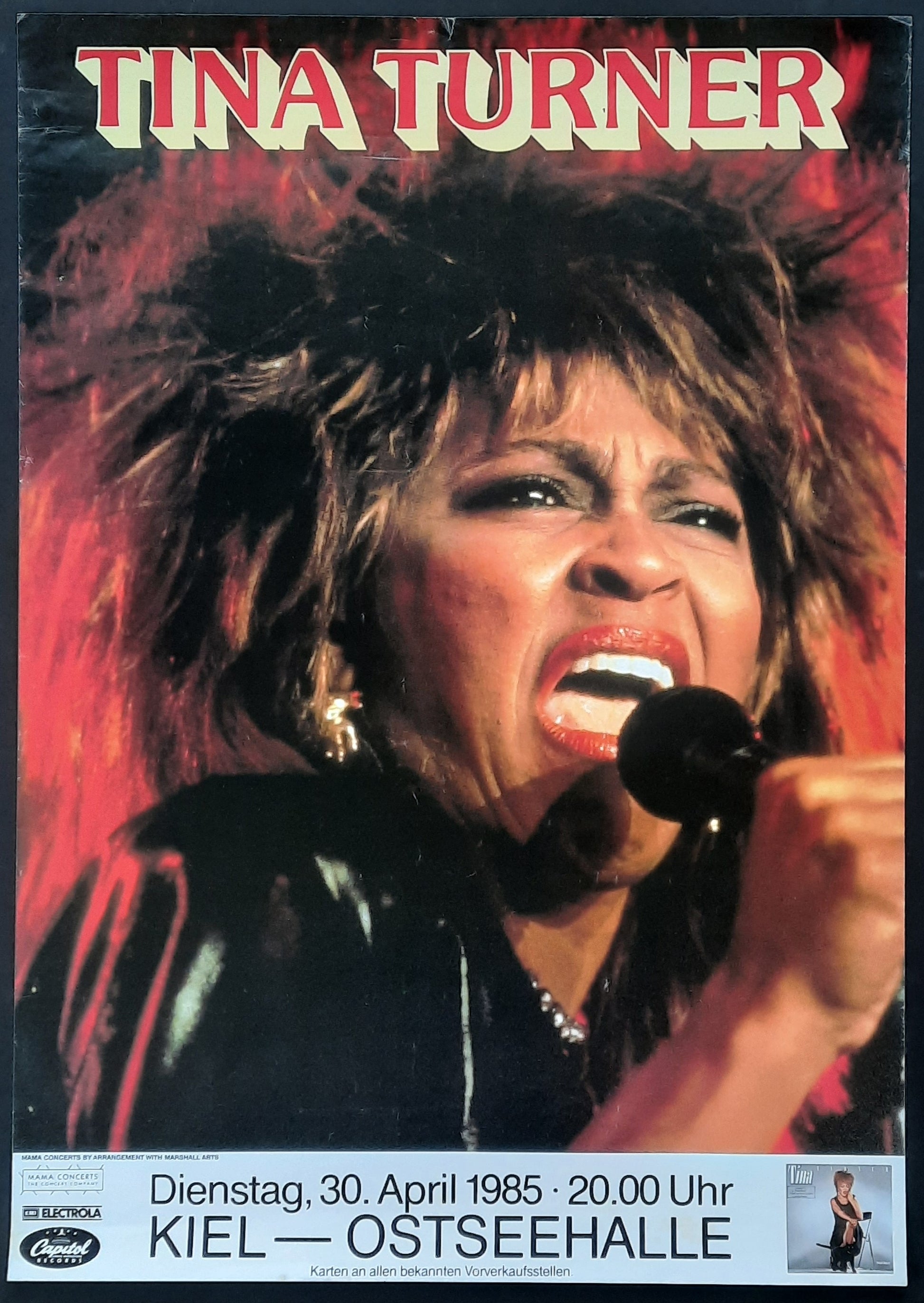TINA TURNER Original Concert Poster April 30, 1985 Kiel Germany 2
