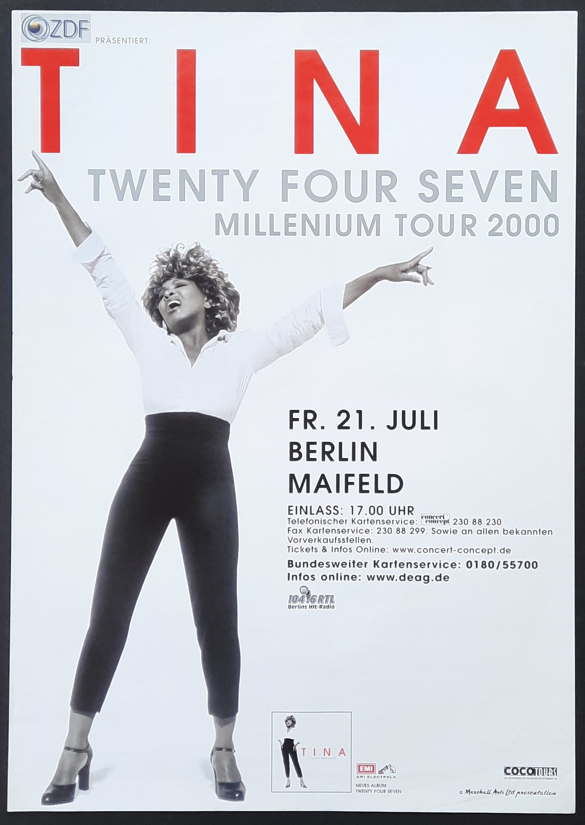 TINA TURNER Original Concert Poster July 21, 2000 Berlin Germany 2