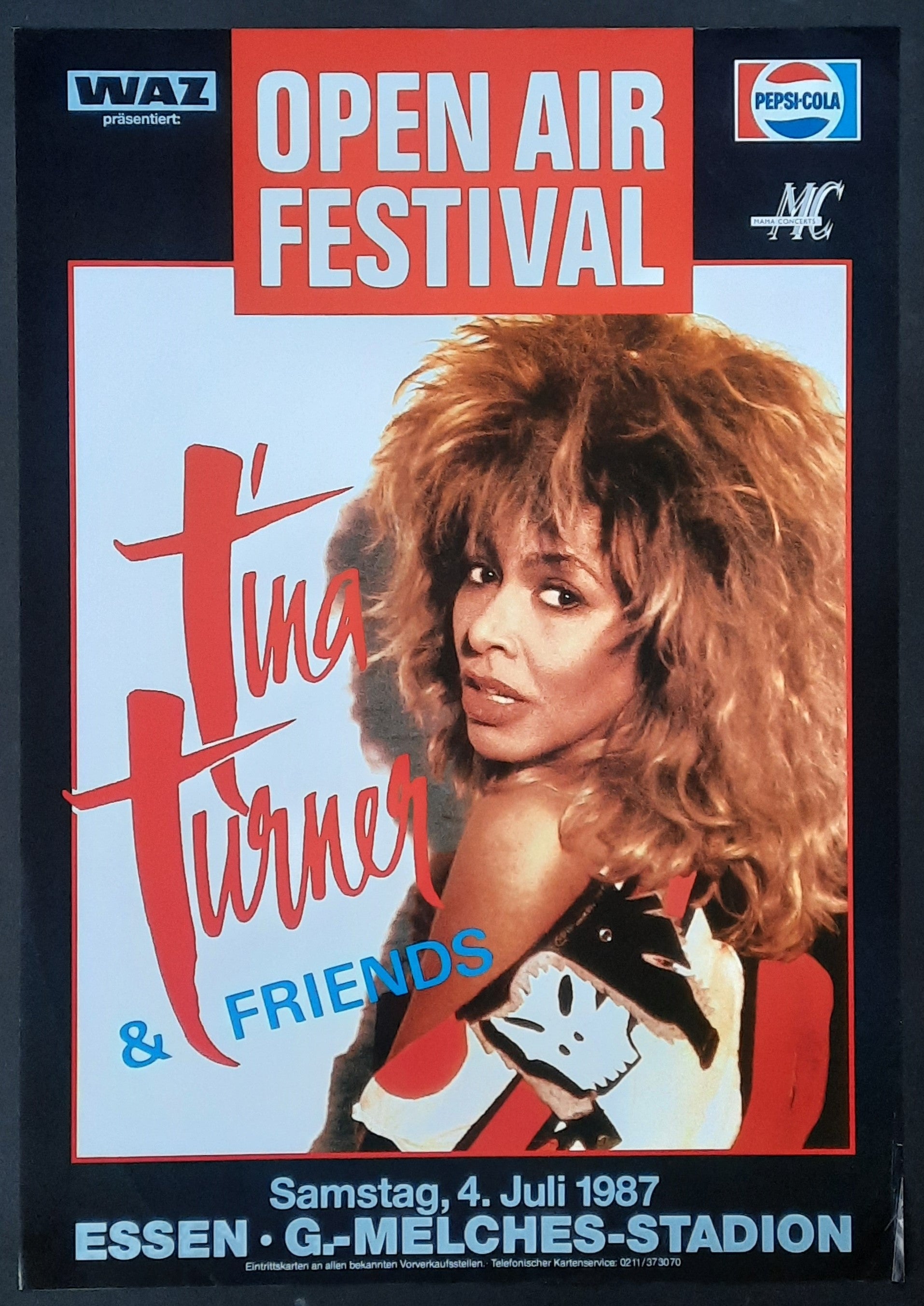 TINA TURNER Original Concert Poster July 4, 1987 Essen Germany