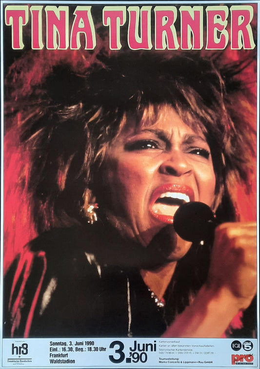 TINA TURNER Original Concert Poster June 3, 1990 Frankfurt Germany