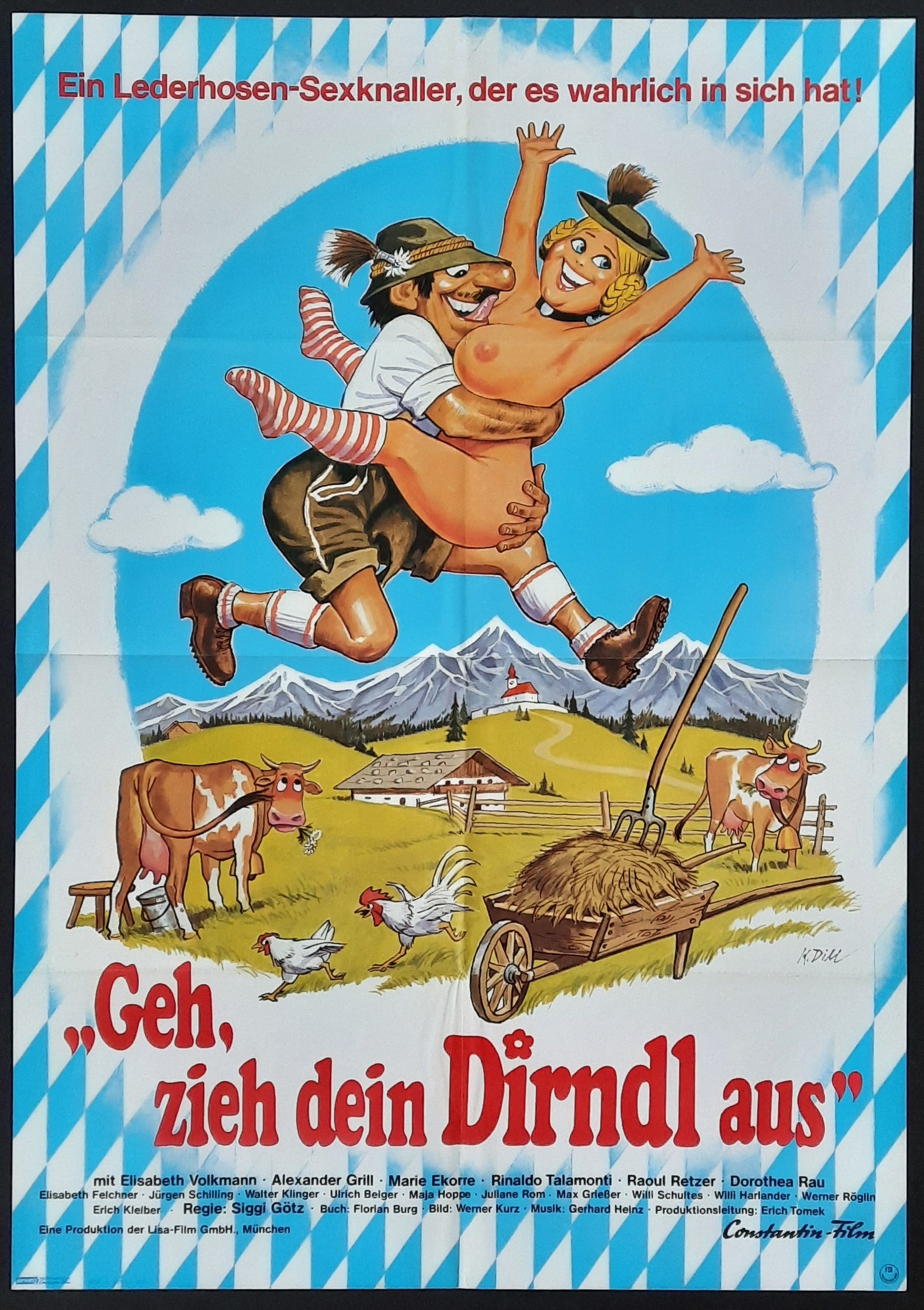 TIROLER SLIPPERTJES Original Movie Poster 1973 Sigi Rothemund German 1-Sheet Poster