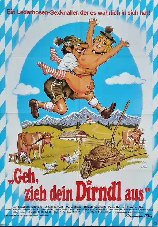 TIROLER SLIPPERTJES Original Movie Poster 1973 Sigi Rothemund German 1-Sheet Poster