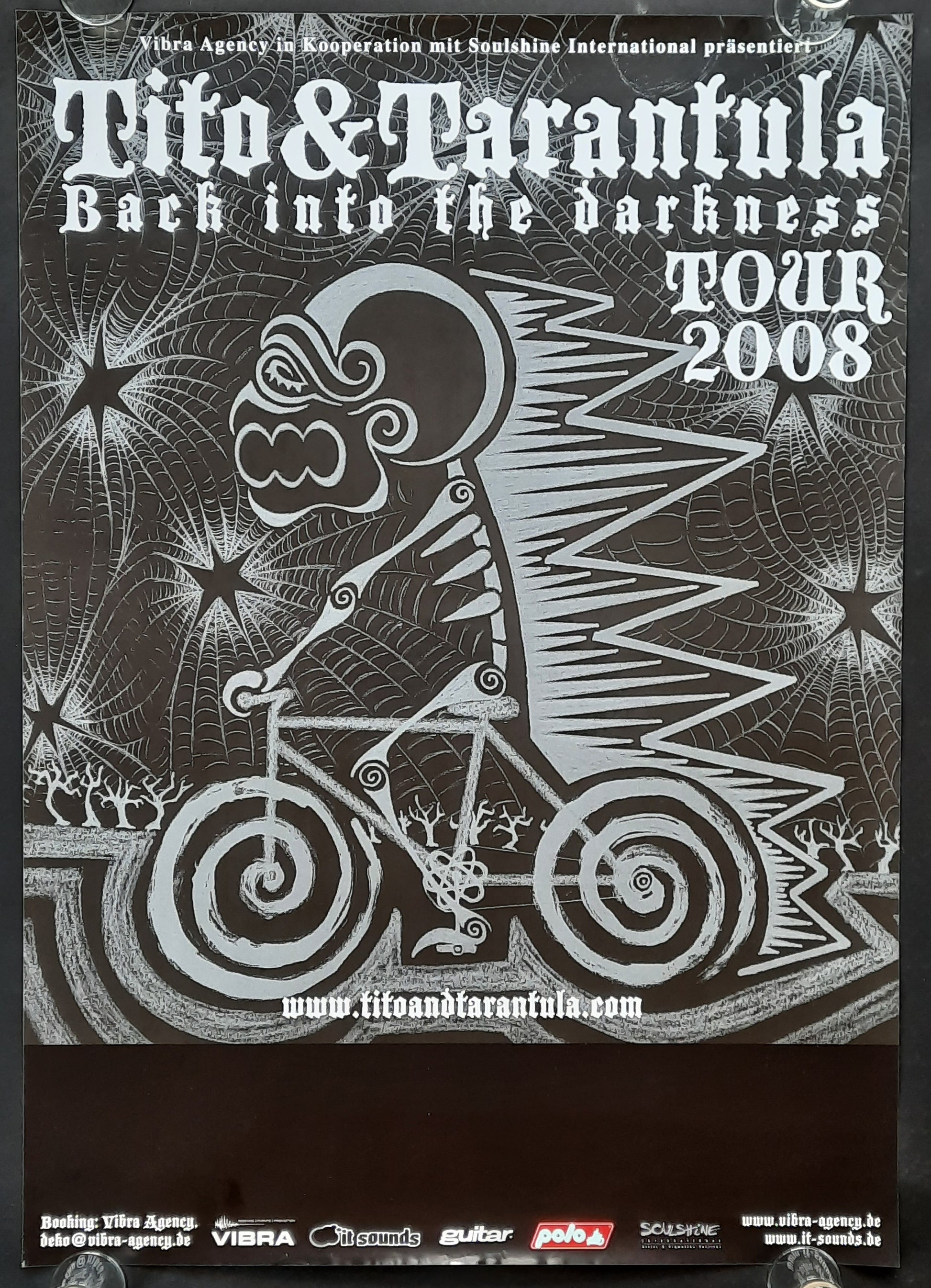 TITO TARANTULA Original Concert Poster 2008 Back Into Darkness Tour