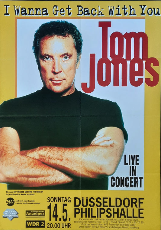 TOM JONES Original Concert Poster May 14, 1994 Duesseldorf Germany