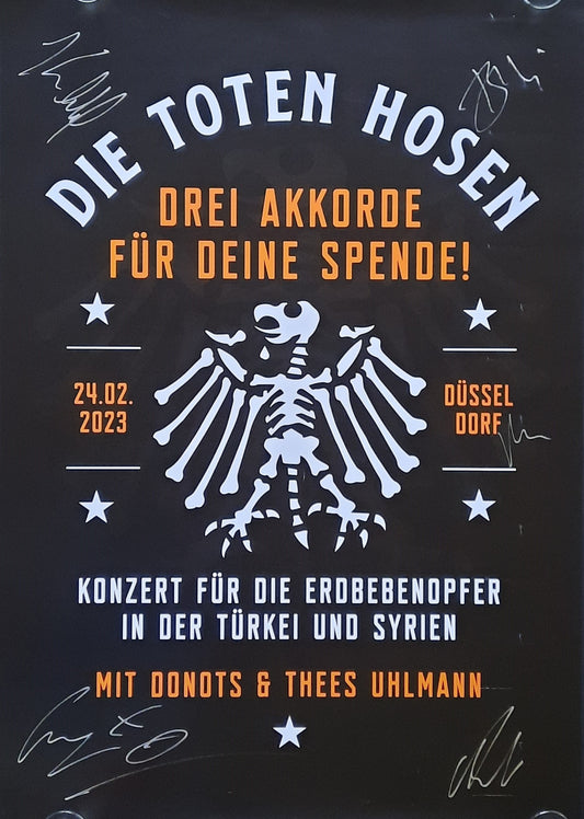 TOTEN HOSEN Original Concert Poster February 24, 2023 Duesseldorf Germany FULL BAND SIGNED 1