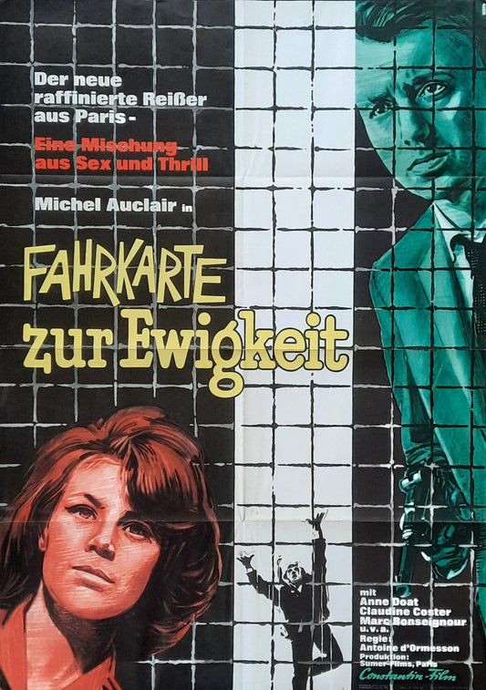 TRAFIC IN THE SHADOWS Original Movie Poster 1964 Michel Auclair German 1-Sheet Poster