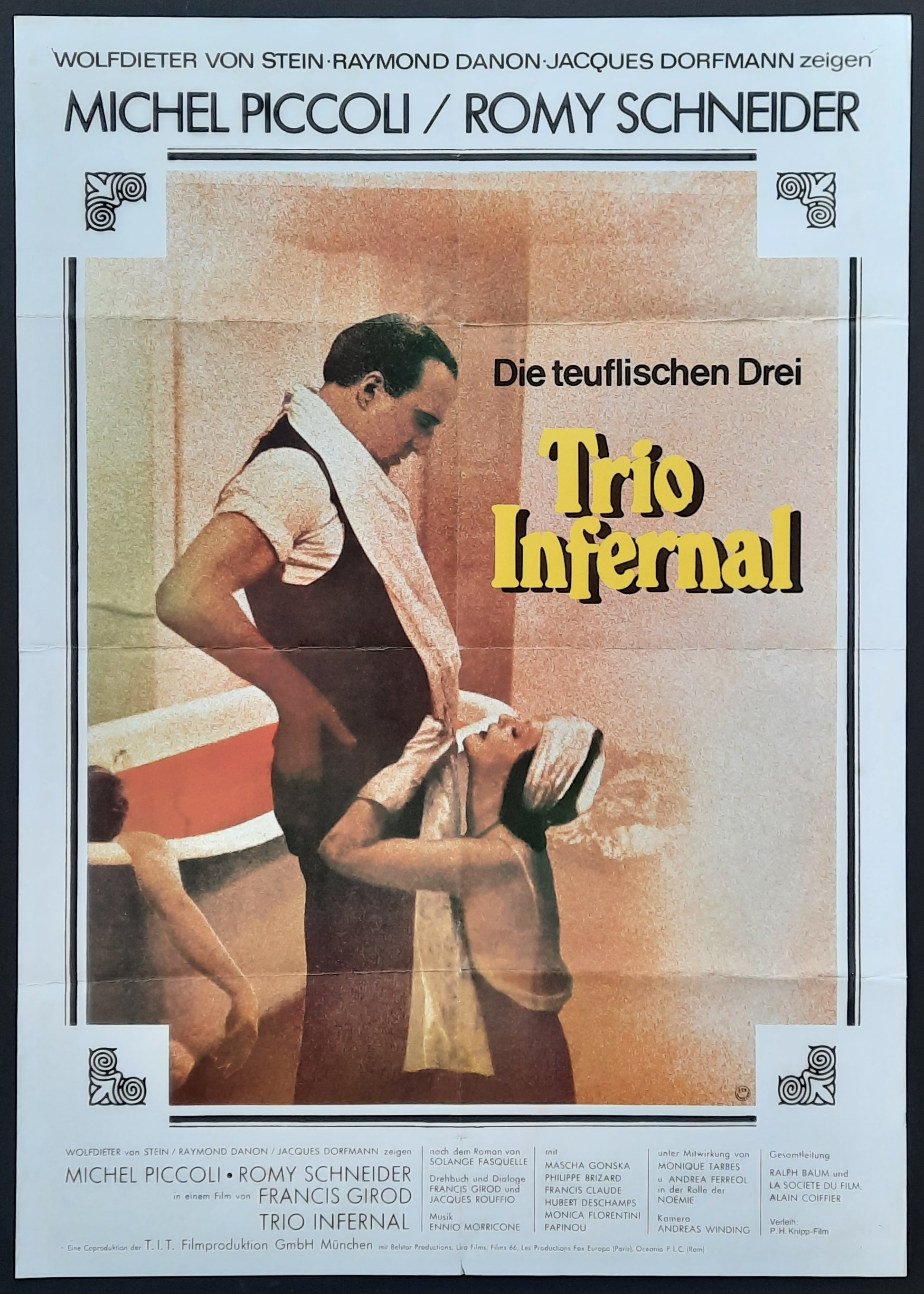 TRIO INFERNAL Original Movie Poster 1974 Michel Piccoli Romy Schneider Germany 1