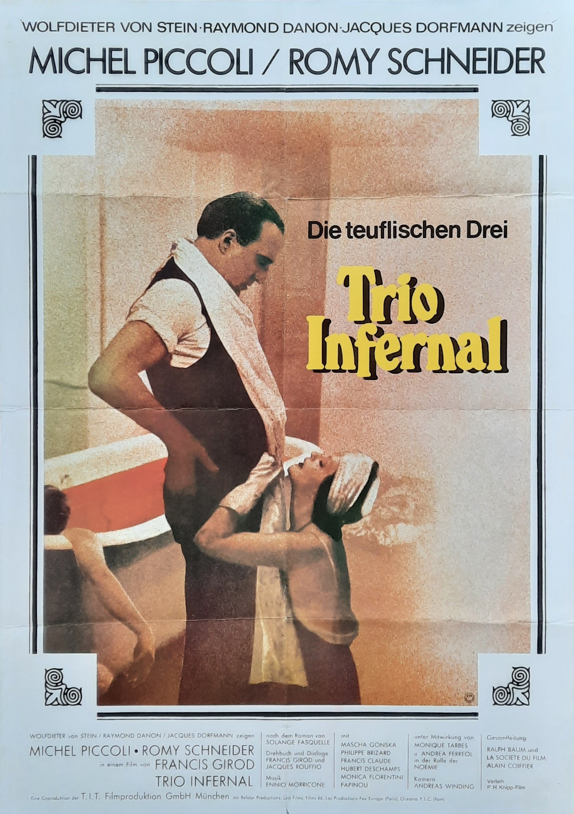 TRIO INFERNAL Original Movie Poster 1974 Michel Piccoli Romy Schneider Germany 1