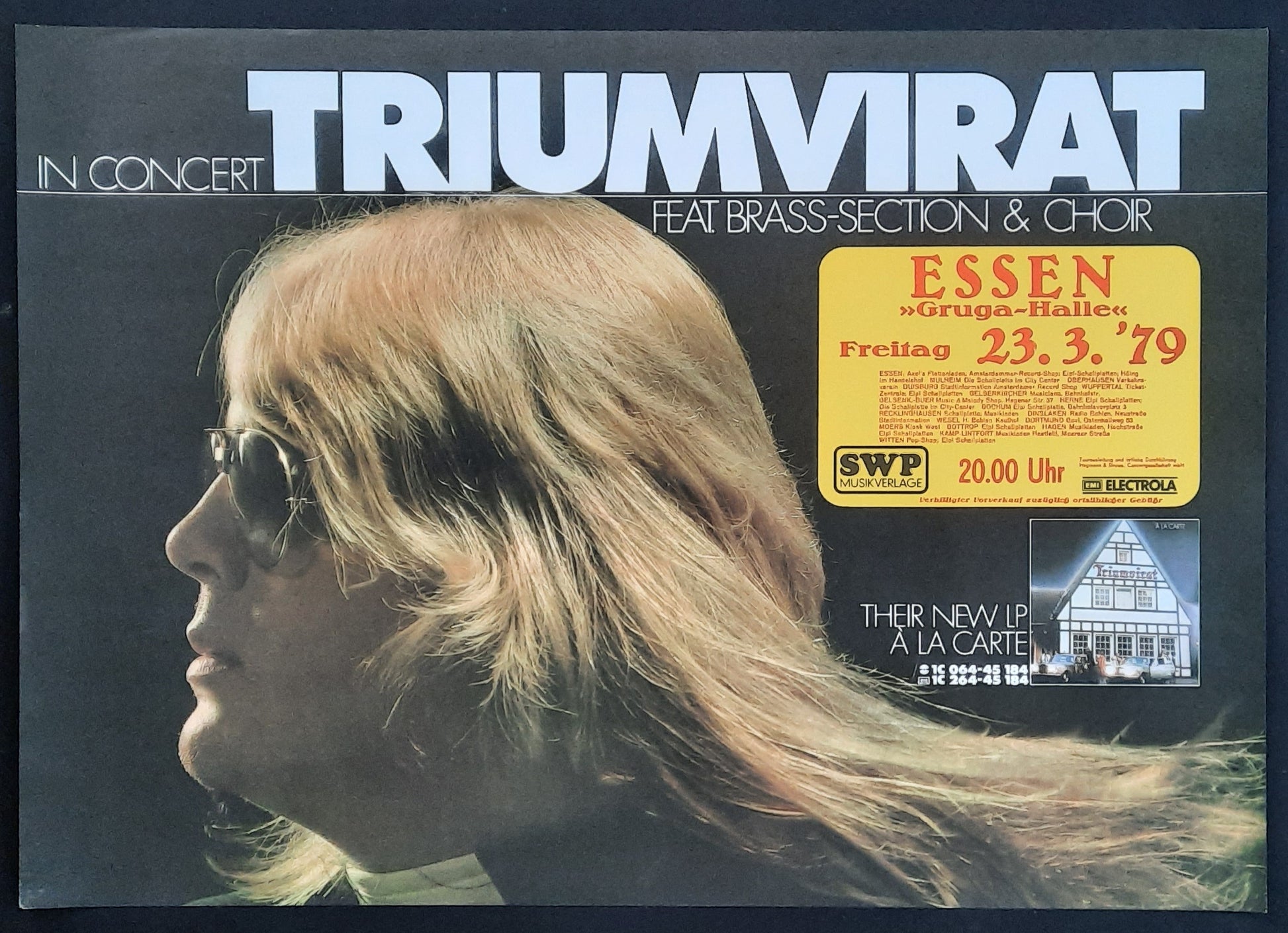 TRIUMVIRAT Original Concert Poster March 23, 1979 Essen Germany ROLLED 1