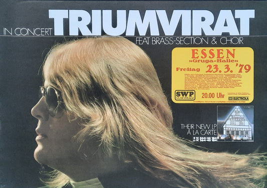TRIUMVIRAT Original Concert Poster March 23, 1979 Essen Germany ROLLED 1