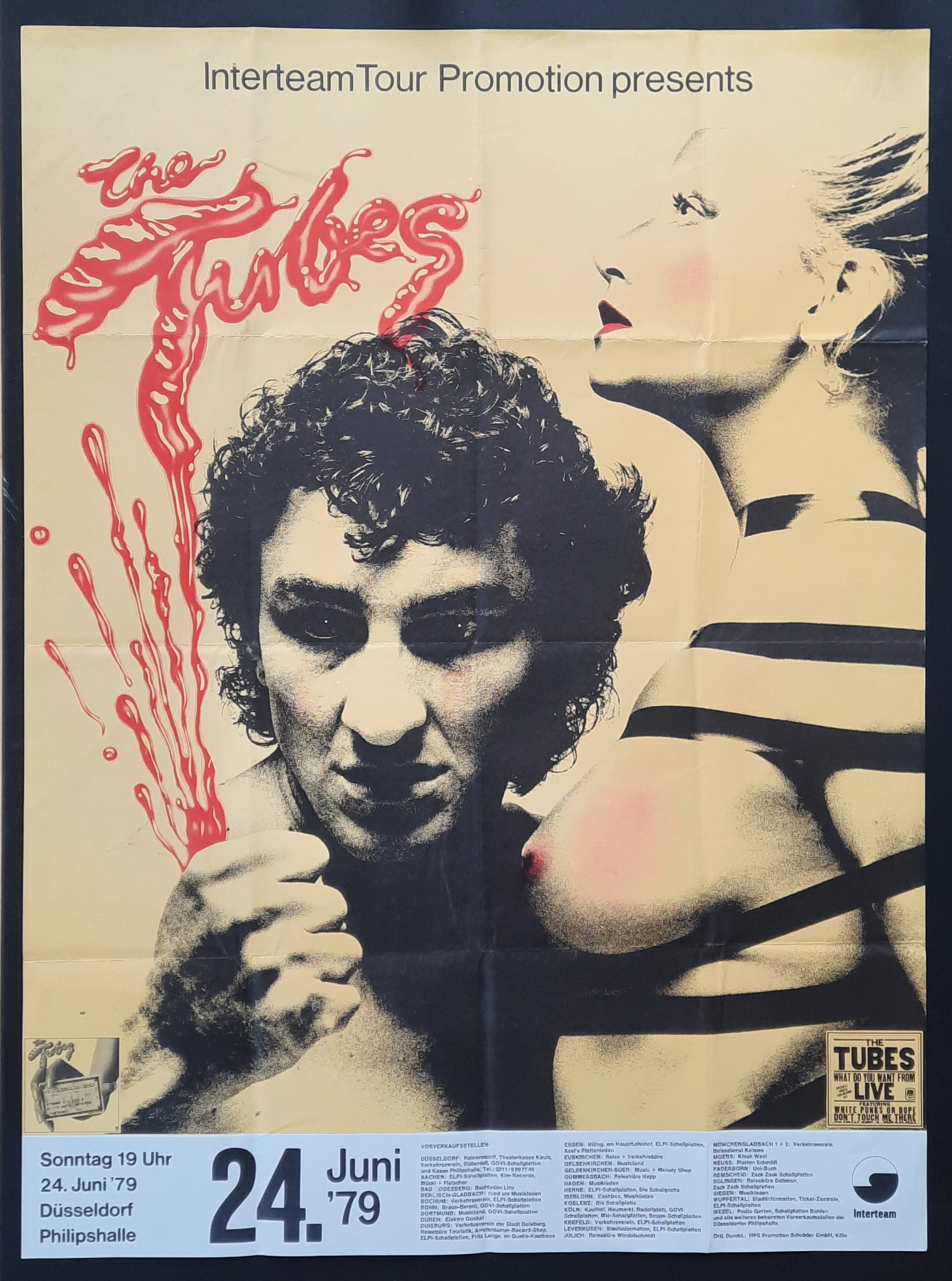 TUBES Original Concert Poster June 24, 1979 Düsseldorf Germany