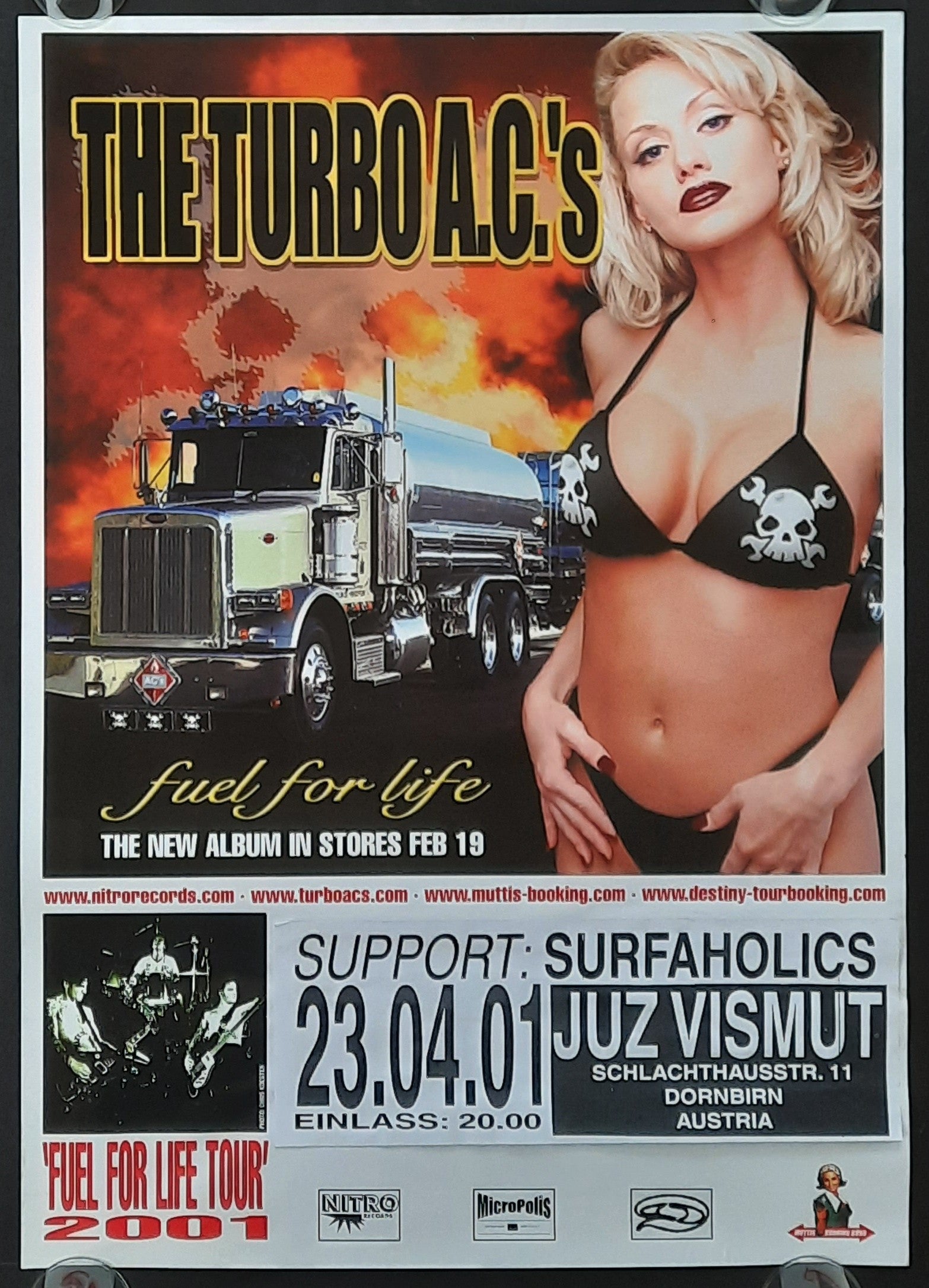 TURBO A.C.'s Original Concert Poster April 23, 2001 Dornbirn Austria 42x59c (9) 1