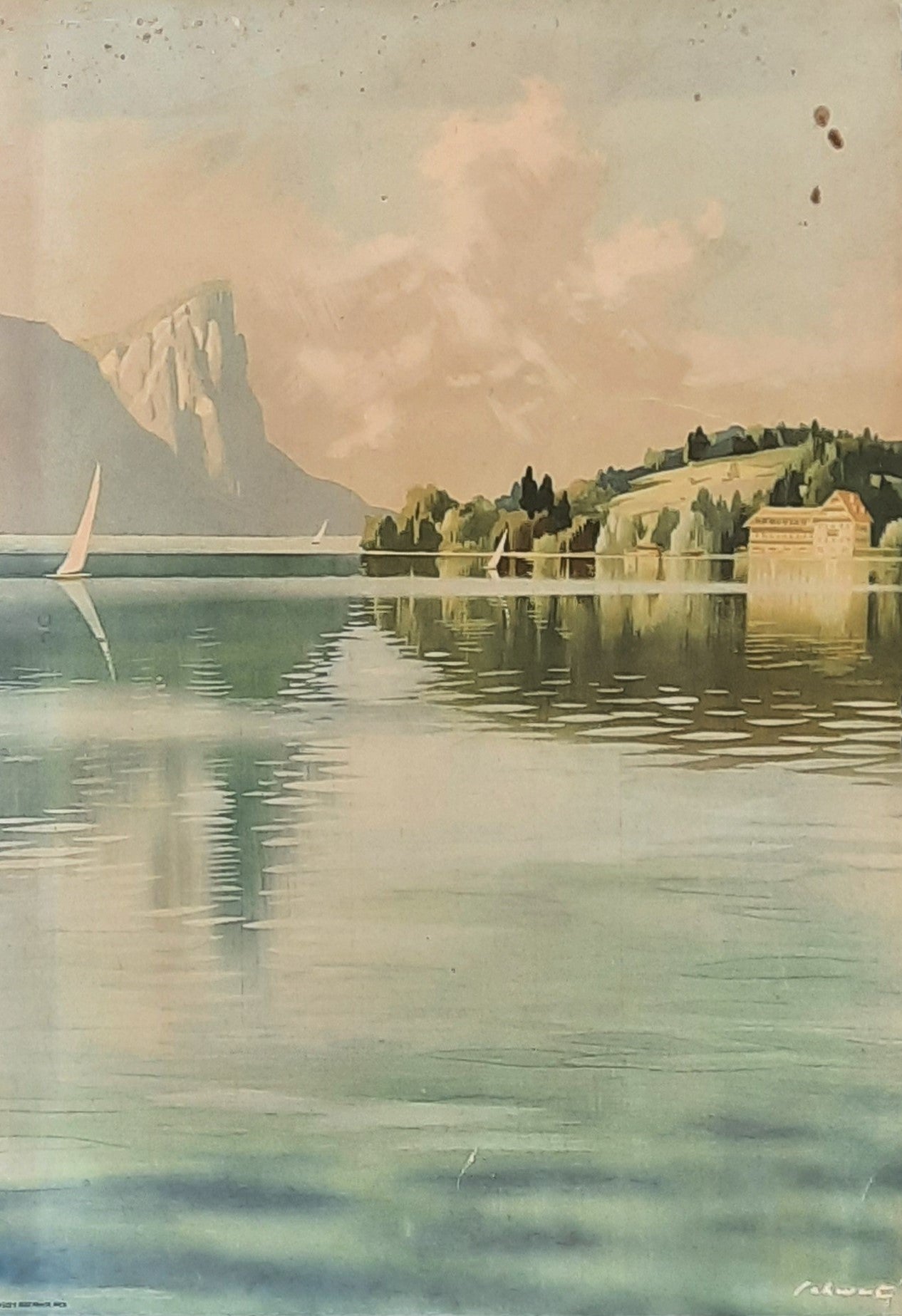 TYROL AUSTRIA Original Advertisment Poster Stubaier Alpen / Mondsee "Hotel Pichl Auhof" ca 1935 3