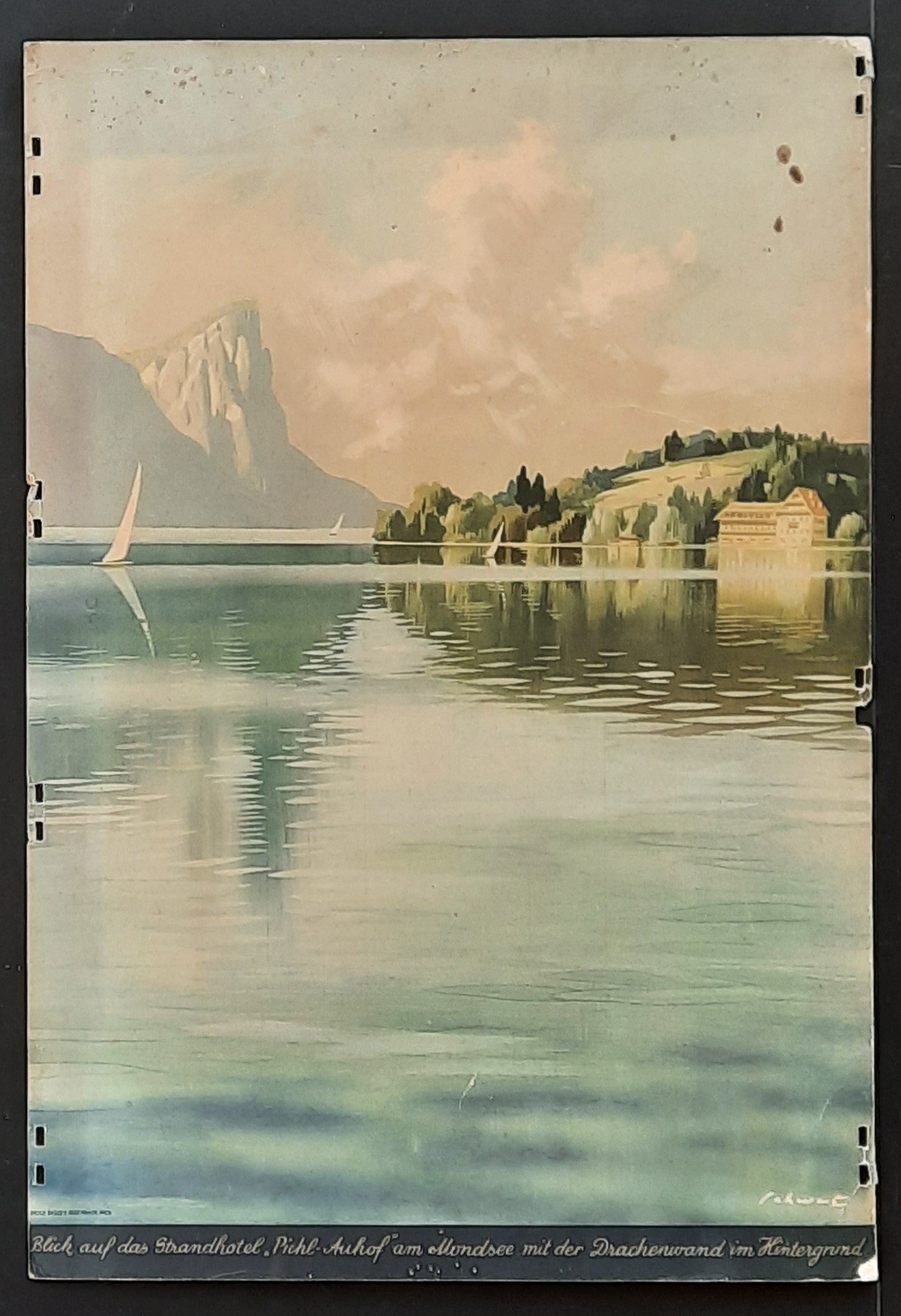TYROL AUSTRIA Original Advertisment Poster Stubaier Alpen / Mondsee "Hotel Pichl Auhof" ca 1935 4