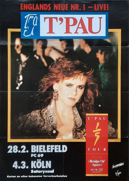 T'PAU Original Concert Poster 1987 Bielefeld & Cologne Germany
