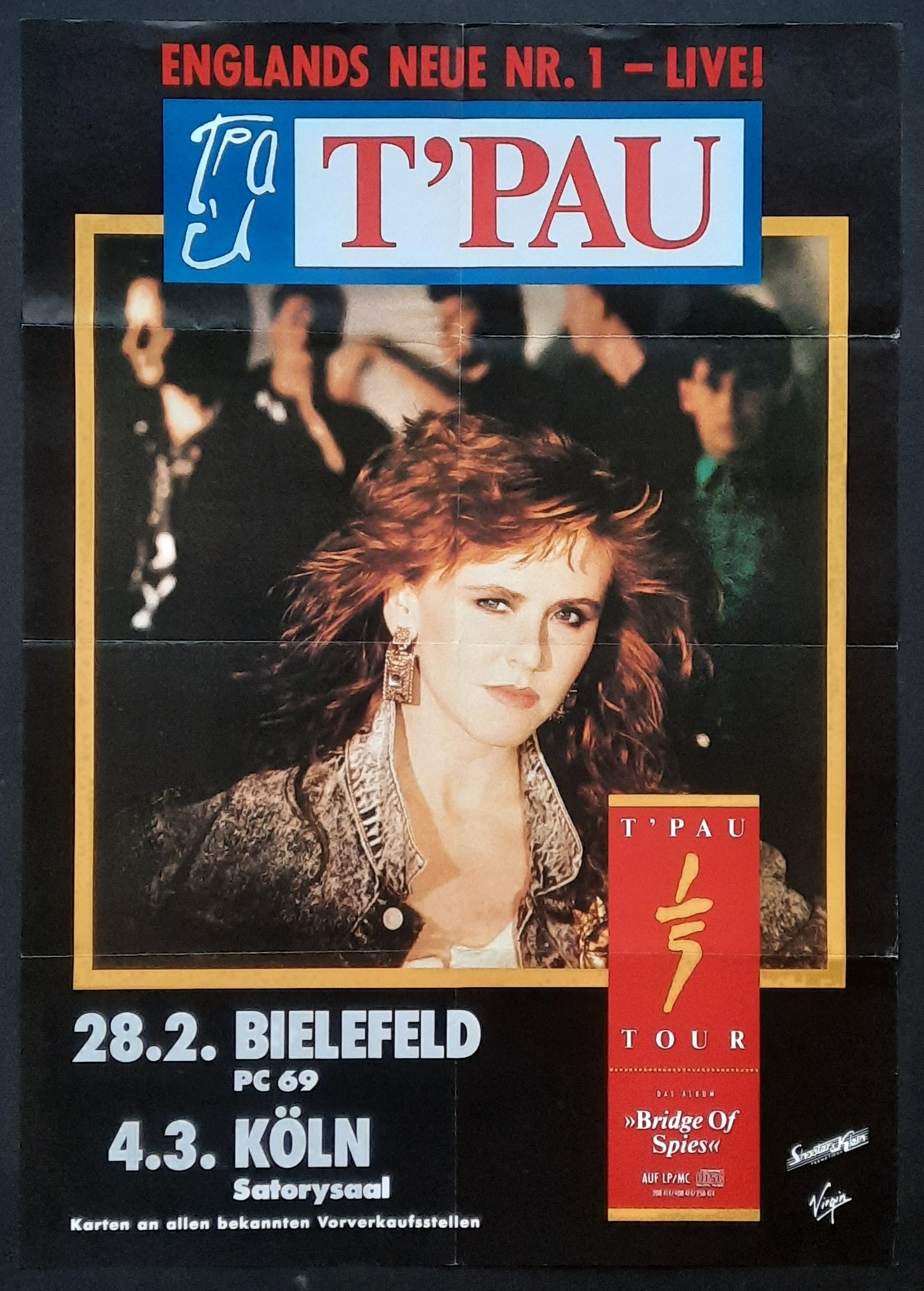 T'PAU Original Concert Poster 1987 Bielefeld & Cologne Germany