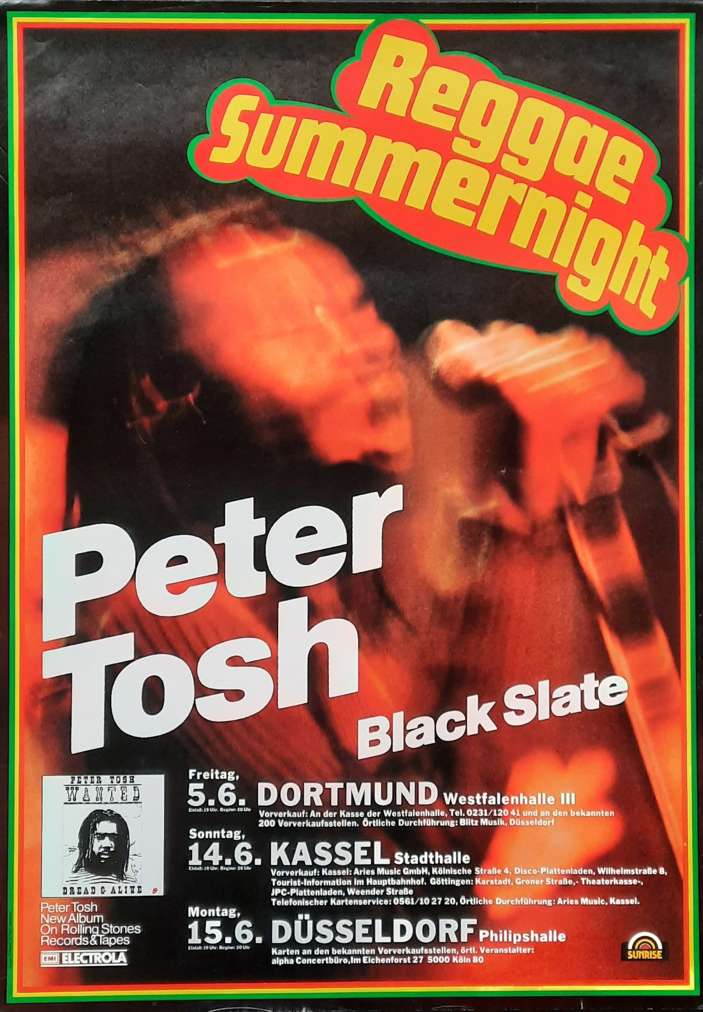 PETER TOSH 1981 Concert Poster Jun 5th Dortmund Germany 1st print!